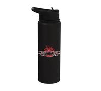 Batman Steel Flames Logo Stainless Steel Insulated Water Bottle