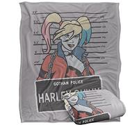 BATMAN The Harley Quinn Mugshot Plaid Ultra Doux au Toucher Soyeux - 152 x 127 cm
