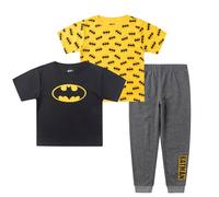 BATMAN Warner Bros Ensemble de jogging 3 pièces pour garçon, chemise à manches courtes et pantalon de sport