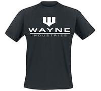 Batman Wayne Industries Homme T-Shirt Manches Courtes Noir M 100% Coton Regular/Coupe Standard