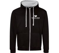 Batman - "Wayne Industries" Hoodie avec fermeture éclair sur toute la longueur pour homme/femme unie HE803 (XL) (Noir)