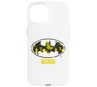 Batman Yellow Logo Silhouette Edition Bande dessinée Coque pour iPhone 15