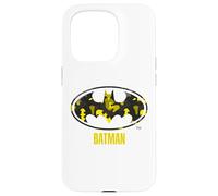 Batman Yellow Logo Silhouette Edition Bande dessinée Coque pour iPhone 15 Pro