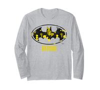 Batman Yellow Logo Silhouette Edition Bande dessinée Manche Longue