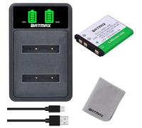 Batmax Li-42B Batterie et Chargeur avec USB Port pour Olympus LI-40B/ LI-42B FUJIFILM NP-45,Kodak KLIC-7006 Nikon EN-EL10 PENTAX D-LI63 Nikon CoolPix S60 S80 S200 S203 Olympus Stylus 1040 1060 7000