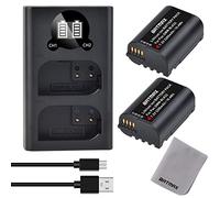 Batmax Lot de 2 batteries de rechange DMW-BLK22 2280 mAh et écran LCD avec port de type C pour appareil photo Panasonic LUMIX DC-S5 DC-SSK DC-G9 DC-GH5 DC-GH5 II DC-GH5S DC-GH6