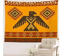 Batmerry Ethnic Geometric Tribal Tapestry, Native American Navajo Colorful Striped Ethnic Stylized Eagle Picnic Mat Hippie Trippy Tapestry Wall Art Decor for Bedroom Living Room Dorm 51.2x59.1 Inch