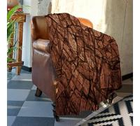 Batmerry Grunge Brown Throw Blanket for Couch Sofa Bed,Rust Texture Stone Abstract Nature Color Super Soft Warm Fuzzy Plush Blankets Decor Lightweight Cozy Travel Camping Blanket 60 x 50 in