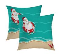 Batmerry Merry Christmas Thème décoratif Taie d'oreiller 45,7 x 45,7 cm, Merry Christmas Cerf de renne au nez rouge Hipster double face Taie d'oreiller Canapé Housse de coussin lombaire Taie d'oreiller, 18 x 18(set of 2)