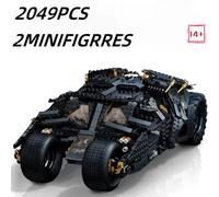 Batmobile 2049 pièces, chariot Dark Knight, modèle de construction compatible avec le kit de construction Legoed pour adultes, cadeau de Noël ou d'anniversaire Paper manual-No box