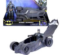 DC Comics Batman - Pack Batmobile + Figurine Batman 30 Cm - - Véhicule Batmobile Et Figurine Articulée 30 Cm - Jouet Enfant 4 Ans Et +
