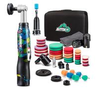BATOCA S6 Mini Polisseuse sans fil,12V Polissage Voiture Kit,Machine à Polir Rotative&Orbitale pour Détails,1000-5000RPM&4200-21000RPM,25mm/50mm/75mm Disque,Lustrage Cireuse Motos/Bateaux/Phares