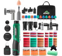 BATOCA S6 polisseuse sans fil mini, kit professionnel pour le detailing et l’entretien de la peinture, polissage voiture 12 V, modèle DA&RO, ponceuse/buffer pour motos, 1000-5000 tr/min et 4200-21000