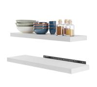BATODA Lot de 2 étagères murales flottantes de 61 cm à fixation murale pour salle de bain - Étagère murale rustique en bois rustique pour chambre à coucher, cuisine, décoration d'intérieur - Supports