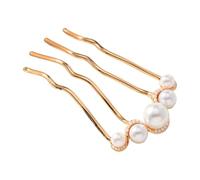 Bâton à cheveux avec perles pour femme - Fourchettes à cheveux en forme de U pour longues épingles à cheveux françaises vintage - Accessoires de coiffure - Perles en forme de U
