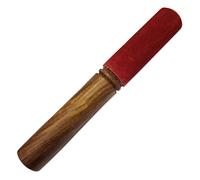 Bâton à frotter pour bol chantant bois/daim, bambou, bol chantant tibétain en bois avec tête en cuir Bâton rouge.