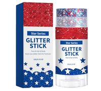 Bâton à paillettes pour elle - Rouge Blanc Bleu Peinture Paillettes Stick - 25ème Maquillage imperméable à paillettes pour le corps - Pour Festival Concert Carnaval Fête de l'Indépendance Jour 4