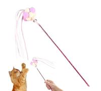 Bâton amusant pour chat - Jouet pour chat avec balle en peluche, jouet interactif pour animaux de compagnie pour l'extérieur, la maison, la voiture et le lieu de travail