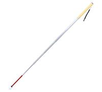 Bâton Blanc 7 Sections pour Aveugle en Aluminium Télescopique, avec 2 Boule Tournante à Roulement