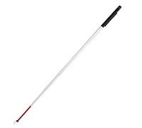 Bâton Blanc 7 Sections pour Aveugle en Aluminium Télescopique, avec 2 Boule Tournante à Roulement