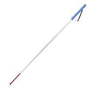 Bâton Blanc 7 Sections pour Aveugle en Aluminium Télescopique, avec 2 Boule Tournante à Roulement