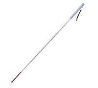 Bâton Blanc 7 Sections pour Aveugle en Aluminium Télescopique, avec 2 Boule Tournante à Roulement