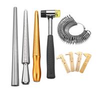 Bâton d'agrandissement d'anneau professionnel, marteaux à poignée de mandrin, bâton de mesure de doigt pour la fabrication de bijoux à bricoler soi-même, outils de mesure 2set(JP EU US HK)