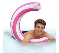 Bâton De Bain Gonflable - Flotteur en PVC Épais, Chaise Longue À Eau Rayée | Dispositif De Flottabilité Semi-Circulaire 0.5kg, Accessoire De Siège Gonflable De Radeau De Piscine De Profil De Sucrerie