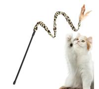 Bâton de caresse interactif pour animaux de compagnie - Poignée en forme de léopard - Construction durable - Appât à ressort avec mouvement doux - Outil d'entraînement pour chat