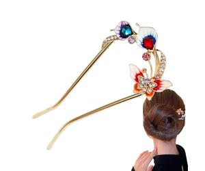 Bâton De Cheveux De Style Chinois, Pirates De Bijoux De Cheveux De La Mariée, Pins De Demoiselle D'honneur Ensemble, Utilisation Pratique, Matériau En Alliage, 11,6 X 5,3 Cm, Pour Filles Maman Épouse