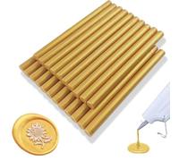 Bâton de cire,Ioggtser 20 PCS mini pistolet à colle bâton de cire d'étanchéité pour tampon de cire, bâtons de cire de scellement pour invitations de mariage, cartes (Gold)