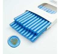 Bâton de cire, Ioggtser 20 PCS mini Pistolet à colle Bâton de cire d'étanchéité pour tampons de cire, Bâtons de cire à cacheter pour invitations de mariage, cartes, enveloppes (Sky Blue)