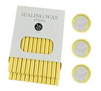 Bâton de cire,Ioggtser 26 PCS mini pistolet à colle bâton de cire d'étanchéité pour tampon de cire, bâtons de cire de scellement pour invitations de mariage, cartes (Pearl Yellow)