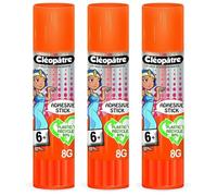 Bâton de colle - CLEOPATRE - BA8AD-3 - Transparent - Lot de 3 - 8 gr