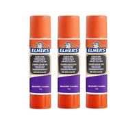 Elmer's Bâtons de colle violette | Devient transparente en séchant | Parfaite pour l'école et les travaux manuels | Lavable et adaptée aux enfants | 6 g | Lot de 3