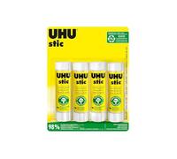 Bâton de colle - UHU - Stic - Sans solvants - Lavable - Lot de 4 x 40 g