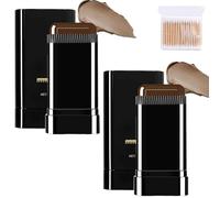 BâTon De Coloration InstantanéE Avec Peigne IntéGré,Stick De Teinture Capillaire ImperméAble Et En Sueur,Peigne De Teinture De Cheveux Blancs,Pas Facile à S'Estomper (Brun x2, Taille)