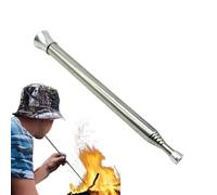 Bâton de Coup de feu de Camp, bâton de Coup de feu | Tube Allume-feu en Acier Inoxydable | Soufflet de cheminée télescopique, Tube Allume-feu avec 6 Sections pour Allumer Le feu