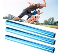 Bâton de Course de Relais, 3 pièces en Alliage d'aluminium bâton de Relais d'athlétisme bâton de Relais de Sport bâton de Course d'athlétisme bâton de Match de Sprint(Bleu)