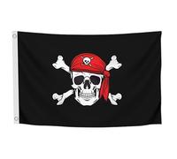 Bâton De Crâne De Pirate Drapeau De Festival 90X150Cm Décoratif Drapeaux De Maison Double Face Bannière De Cour Pour Anniversaires Chambres Cour