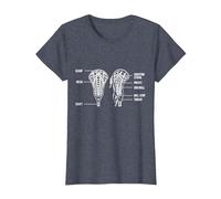 Bâton de Crosse - Idée Sportive Lax Team Player Coach T-Shirt, Femme, Bleu Chiné, S