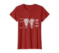 Bâton de Crosse - Idée Sportive Lax Team Player Coach T-Shirt, Femme, Canneberge, L