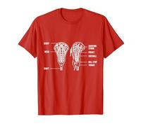 Bâton de Crosse - Idée Sportive Lax Team Player Coach T-Shirt, Homme, Rouge, XL