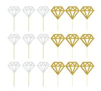 Bâton de Diamant, Décorations de Cupcake en Diamant Paillettes pour Douche Nuptiale, Fiançailles, Fête Mariage, Anniversaire pour Donuts, Pics à Donuts, Décorations Gâteaux (Argent + Or) 60 Piè