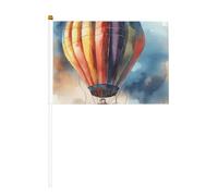 Bâton de drapeau portable imprimé ballon à air chaud, drapeaux, décoration d'événements, utilisation polyvalente, activités de groupe