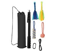 Bâton de flirt pour chien - Bâton de flirt pour chien - Tige de jeu réglable, baguette de jeu en plein air pour animaux de compagnie | Jouet à tirer pour chien avec 2 cordes en coton à mâcher, jouet