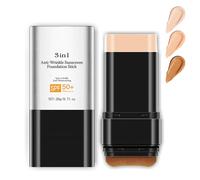 Bâton de fond de teint avec pinceau, SPF 50, hydratant, anti-rides, non adhésif, finition mate, protection solaire pour le visage et le corps, taille de voyage, bâton de soins de la peau (taille M)