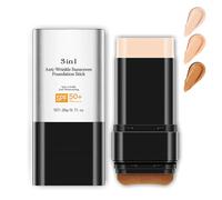 Bâton de fond de teint avec pinceau, SPF 50, hydratant, anti-rides, non adhésif, finition mate, protection solaire pour le visage et le corps, taille de voyage, bâton de soins de la peau (léger)