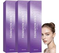 Bâton de fond de teint changeant de couleur 2-en-1,Temperature-Activated peau auto-ajustable à double extrémité, bâton de fond de teint à porter toute la journée,fond de teint non pâteux (3PCS)