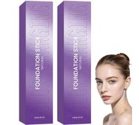 Bâton de fond de teint changeant de couleur 2-en-1,Temperature-Activated peau auto-ajustable à double extrémité, bâton de fond de teint à porter toute la journée,fond de teint non pâteux (2PCS)